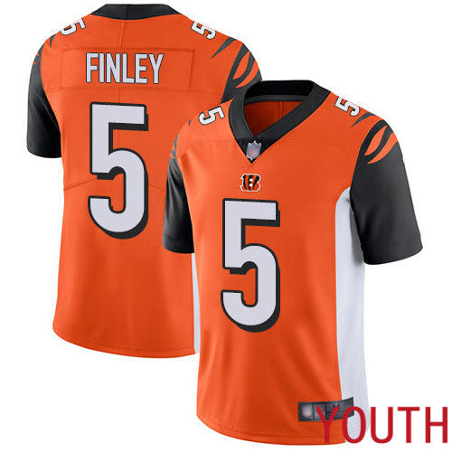 Cincinnati Bengals Limited Orange Youth Ryan Finley Alternate Jersey NFL Footballl #5 Vapor Untouchable->youth nfl jersey->Youth Jersey